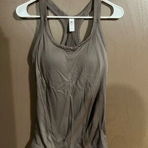 90 Degree By Reflex Charcoal Ribbed Tank Top